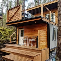 Rooftop cottage in forest spa